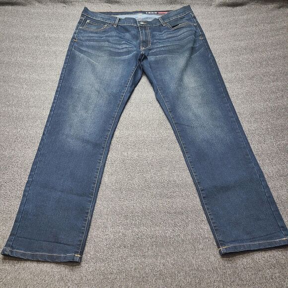 Izod Jeans Mens 40x32 Blue Comfort Slim Straight Stretch Denim Classic Fit Pants - Picture 1 of 9